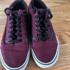 Men's Burgundy Vans Sneakers
